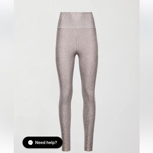 Carbon38 Foil Melt in Oatmeal With Rose Gold Foil Leggings, Size XL